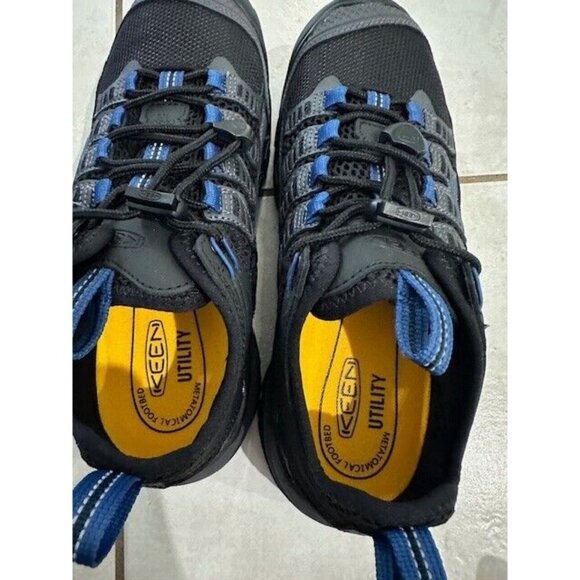 KEEN Utility Birmingham Grey Low Composite Toe Work Shoes Cobalt Blue Black New - Picture 7 of 11